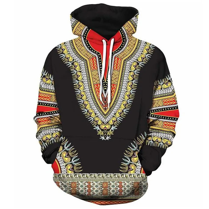 African Folk Custom 3D Print Hoodies for Men and Women