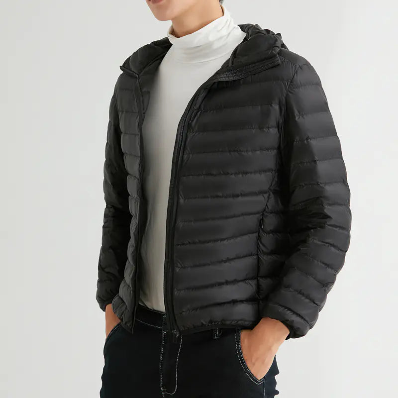 Men's 90% Down Lightweight Hooded Winter Jacket