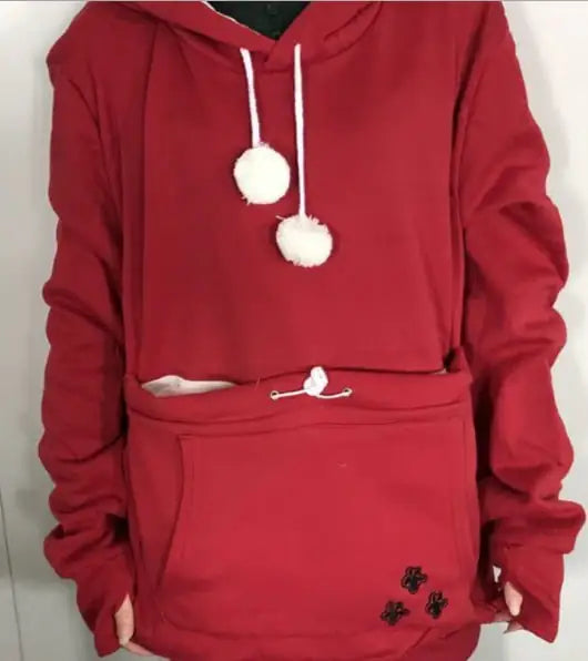 Cute Winter Hoodies with Pet Pocket for Women