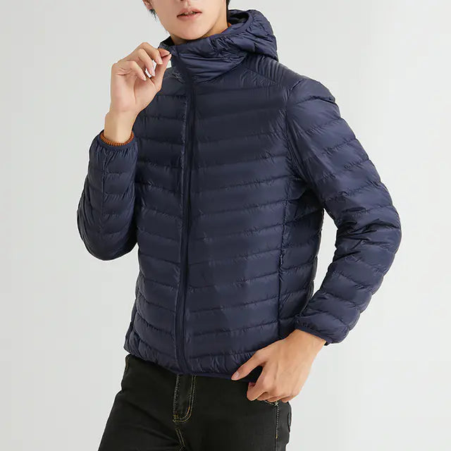 Men's 90% Down Lightweight Hooded Winter Jacket