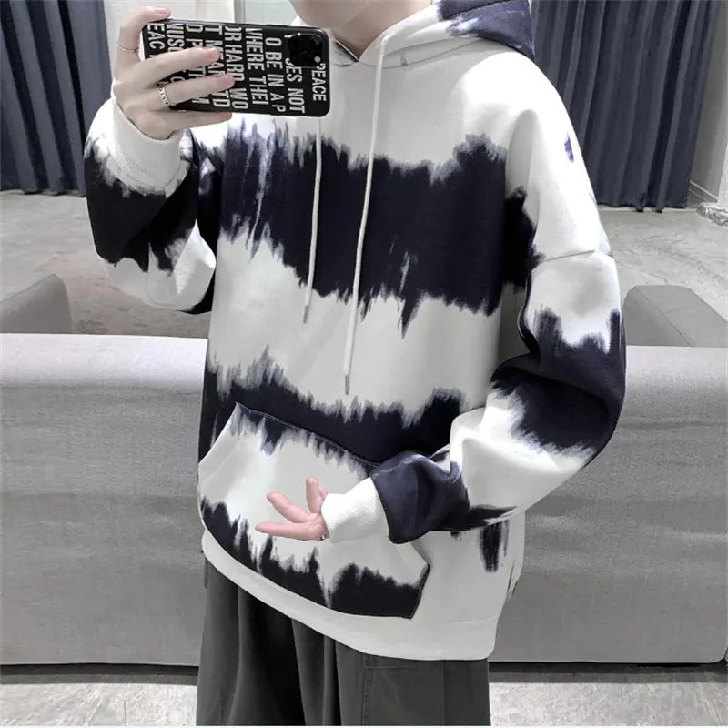 Printed Tie-Dye Hoodies for Men - Hip Hop Style