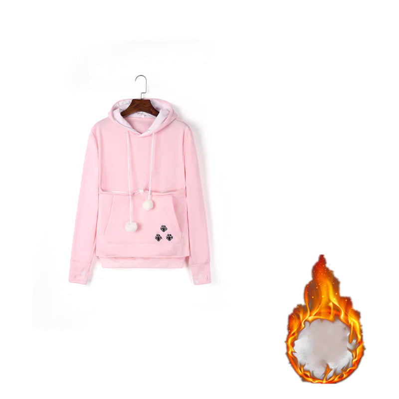 Cute Winter Hoodies with Pet Pocket for Women