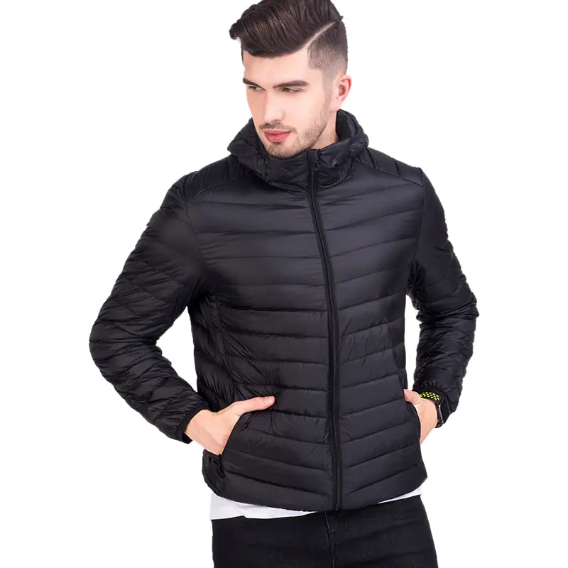 Men's 90% Down Lightweight Hooded Winter Jacket