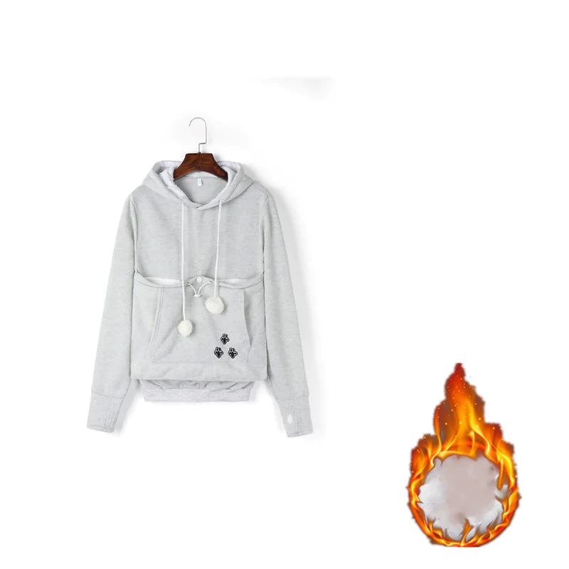 Cute Winter Hoodies with Pet Pocket for Women