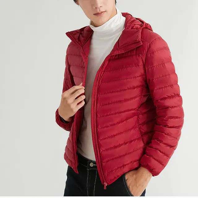 Men's 90% Down Lightweight Hooded Winter Jacket